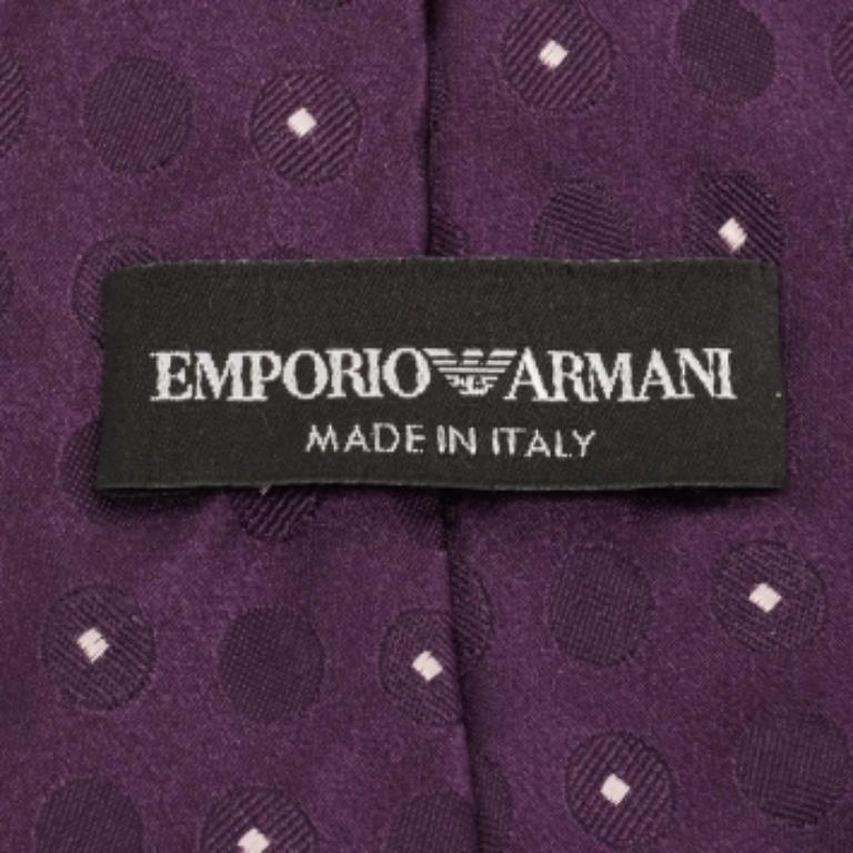 Emporio ARMANI Corbata jacquard de seda estampada morada Gris en venta