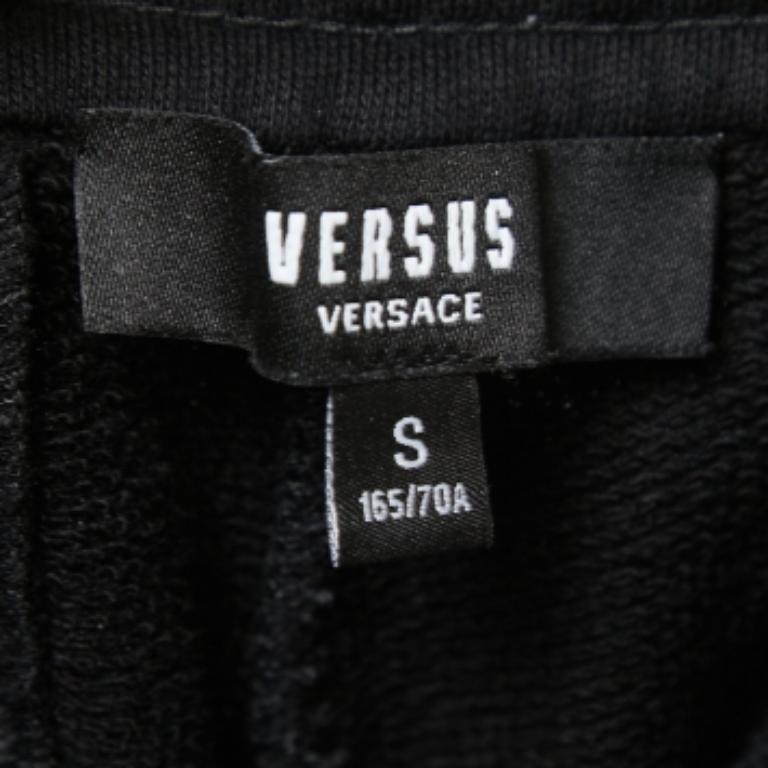 Versus Versace Joggers de algodón negro con logotipo y cremallera lateral S Negro en venta
