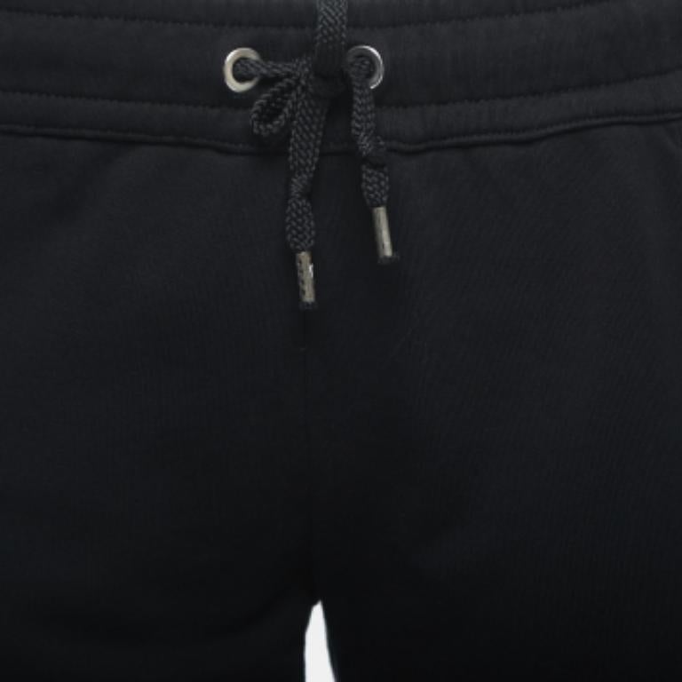 Versus Versace Joggers de algodón negro con logotipo y cremallera lateral S en venta 1