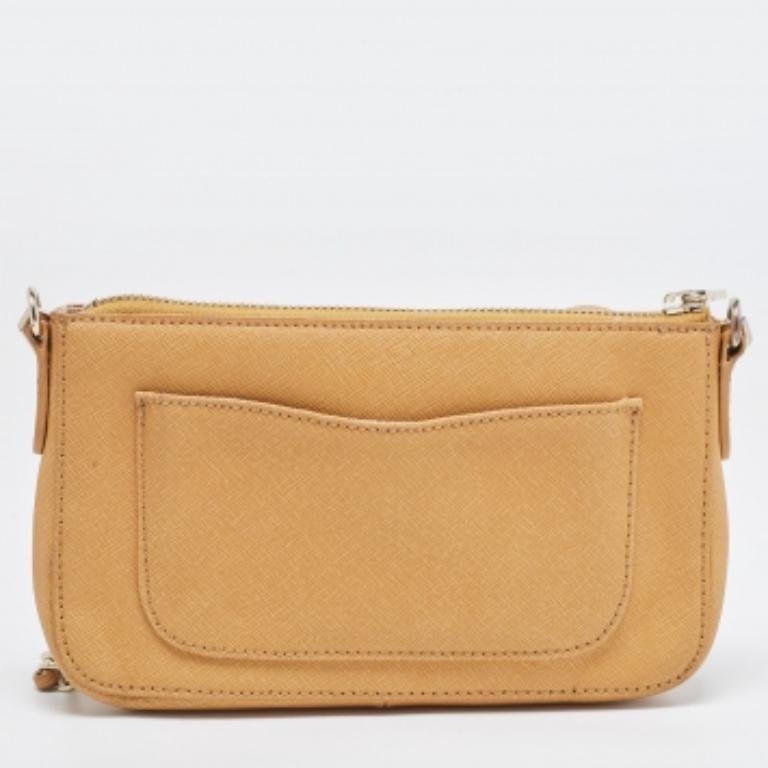 DKNY Borsa a tracolla Bryant Park in pelle saffiano Tan in vendita 1