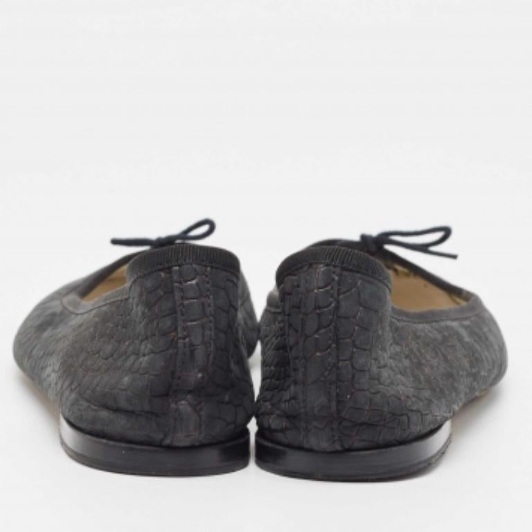 Repetto Bailarinas con Lazo de Piel de Cocodrilo Negro Talla 42 en venta 1