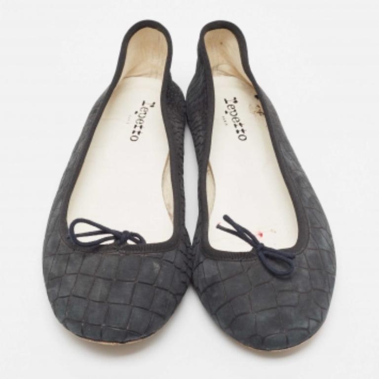 De las mujeres Repetto Bailarinas con Lazo de Piel de Cocodrilo Negro Talla 42 en venta