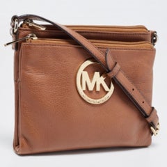 Michael Michael Kors Braunes Leder Crossbody Tasche