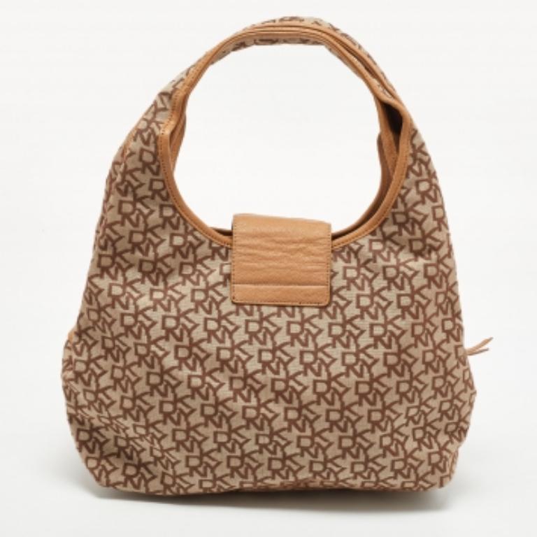 DKNY Beige Firma in Fabrice e Pelle Townes Hobo in vendita 1