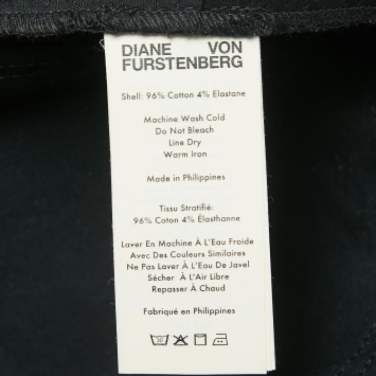 Noir Diane von Furstenberg Pantalon court en coton noir M. en vente