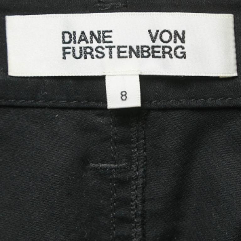 Diane von Furstenberg Pantalon court en coton noir M. Pour femmes en vente