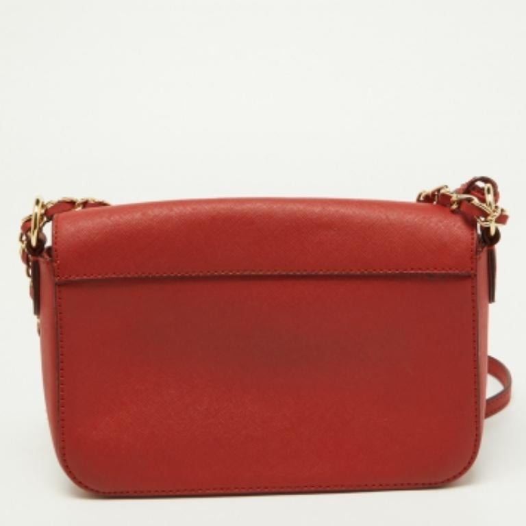 DKNY Borsa a tracolla Bryant in pelle saffiano rosso mattone in vendita 5