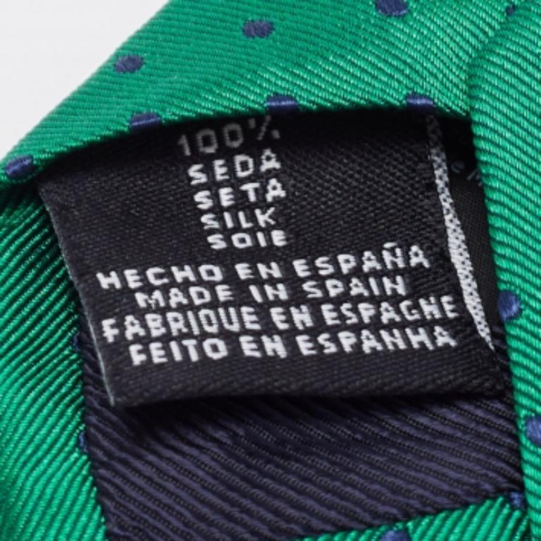 CH Corbata de seda de lunares verdes Carolina Herrera Verde en venta