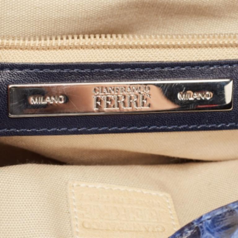 De las mujeres Gianfranco Ferre Bolso con cremallera grande de pitón azul en venta