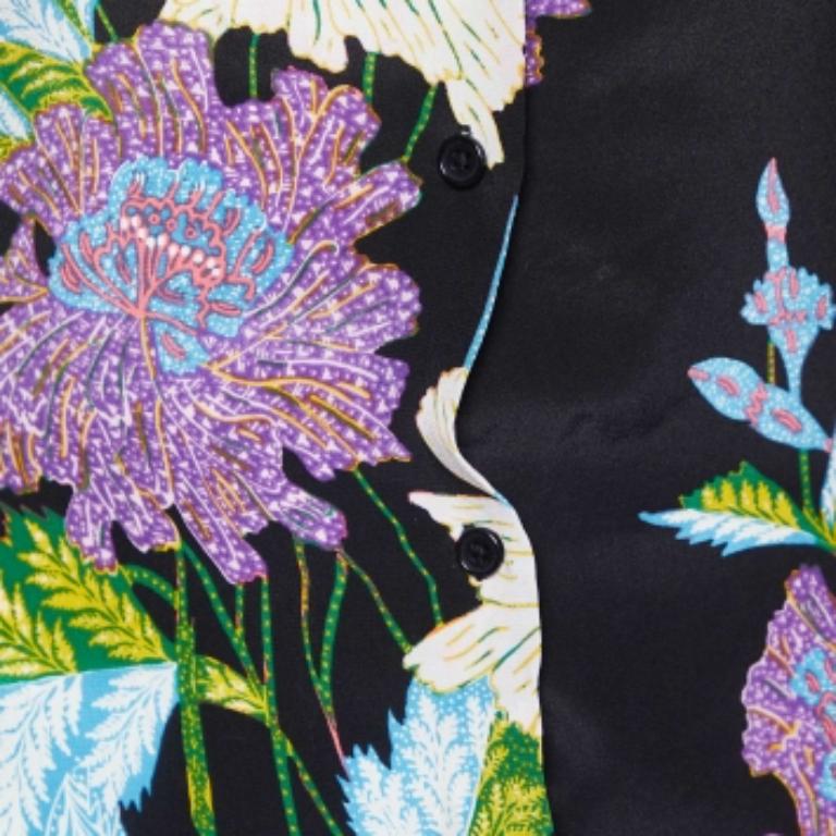 Diane von Furstenberg Blusa de seda estampada multicolor M Negro en venta