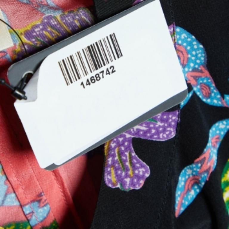 Diane von Furstenberg Blusa de seda estampada multicolor M en venta 2