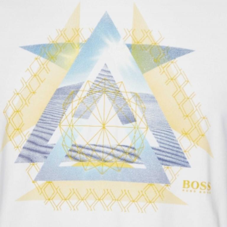 Boss By Hugo Boss - Maglietta in cotone stampata e dal taglio moderno L. in vendita 2
