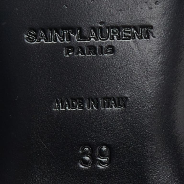 Saint Laurent Gold Python Embossed Leather Edie Slingback Flat Sandals Size 39 For Sale 4