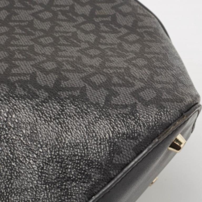 Dkny - Fourre-tout à fermeture éclair en cuir et toile enduite de monogramme - Noir en vente 3
