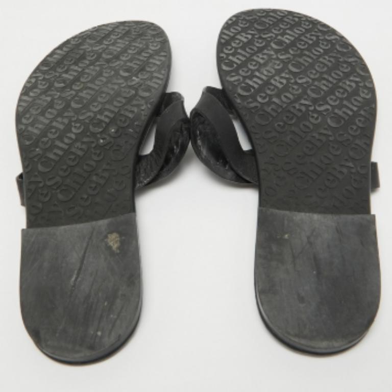 See By Chloe - Hana Or en cuir noir Taille 36 en vente 3