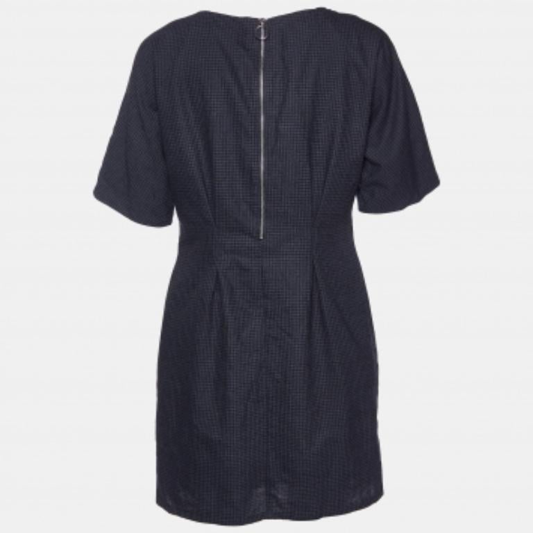 See by Chloe Grau kariertes Shiftkleid aus Wolle und Baumwolle S im Zustand „Gut“ im Angebot in Dubai, Al Qouz 2