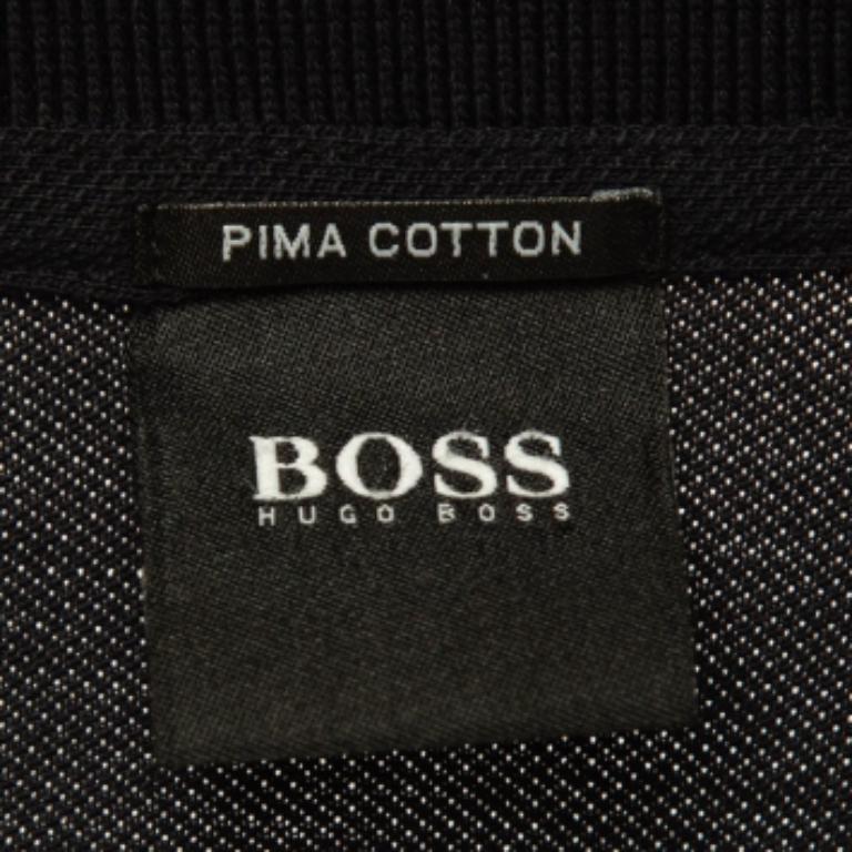 Boss By Hugo Boss T-Shirt Polo en coton pima noir 4XL en vente 2
