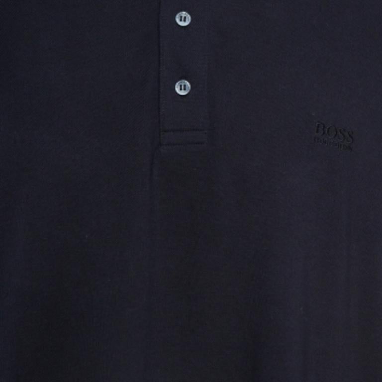 Boss By Hugo Boss T-Shirt Polo en coton pima noir 4XL en vente 3