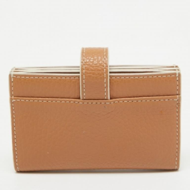 Furla Hellbraun Leder Klappe Kompakt Brieftasche im Angebot 1