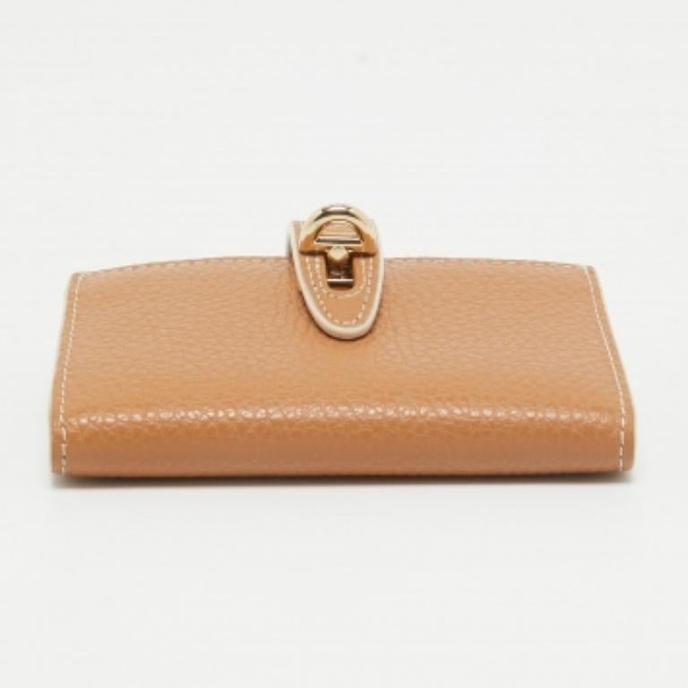 Furla Hellbraun Leder Klappe Kompakt Brieftasche im Angebot 3