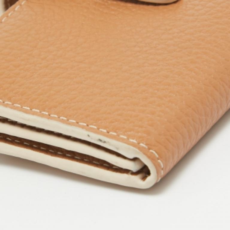 Furla Hellbraun Leder Klappe Kompakt Brieftasche im Angebot 4