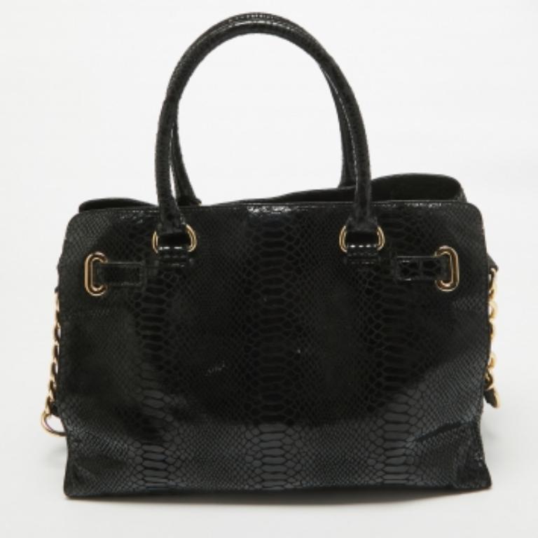 MICHAEL Michael Kors - Fourre-tout en daim à effet Phyton - East West Hamilton Hamilton - Noir Bon état - En vente à Dubai, Al Qouz 2
