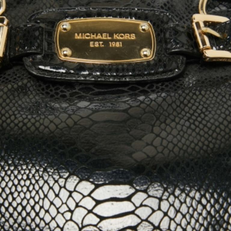 MICHAEL Michael Kors - Fourre-tout en daim à effet Phyton - East West Hamilton Hamilton - Noir en vente 1
