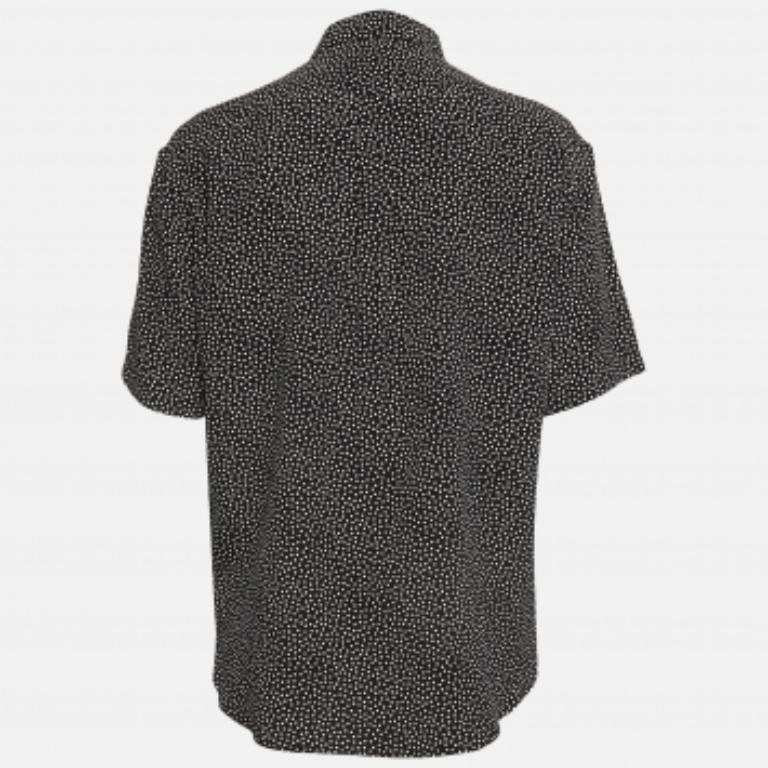 Saint Laurent Paris Chemise en soie noire imprimée Dot Dot M. en vente 1