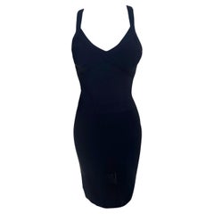 Hervé Legér Paris Ikonisches schwarzes Bandagekleid, 1990er Jahre