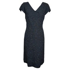 Mingolini Gugenheim Black Beaded Dress on Lace, 1960s