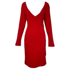Patrick Kelly Cherry Red Knit Wrap Style Dress, 1980s