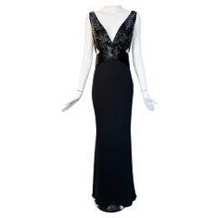 Lorena Sarbu Fall RTW Black Peek-A-Boo Beaded Bodice Gown, 2014