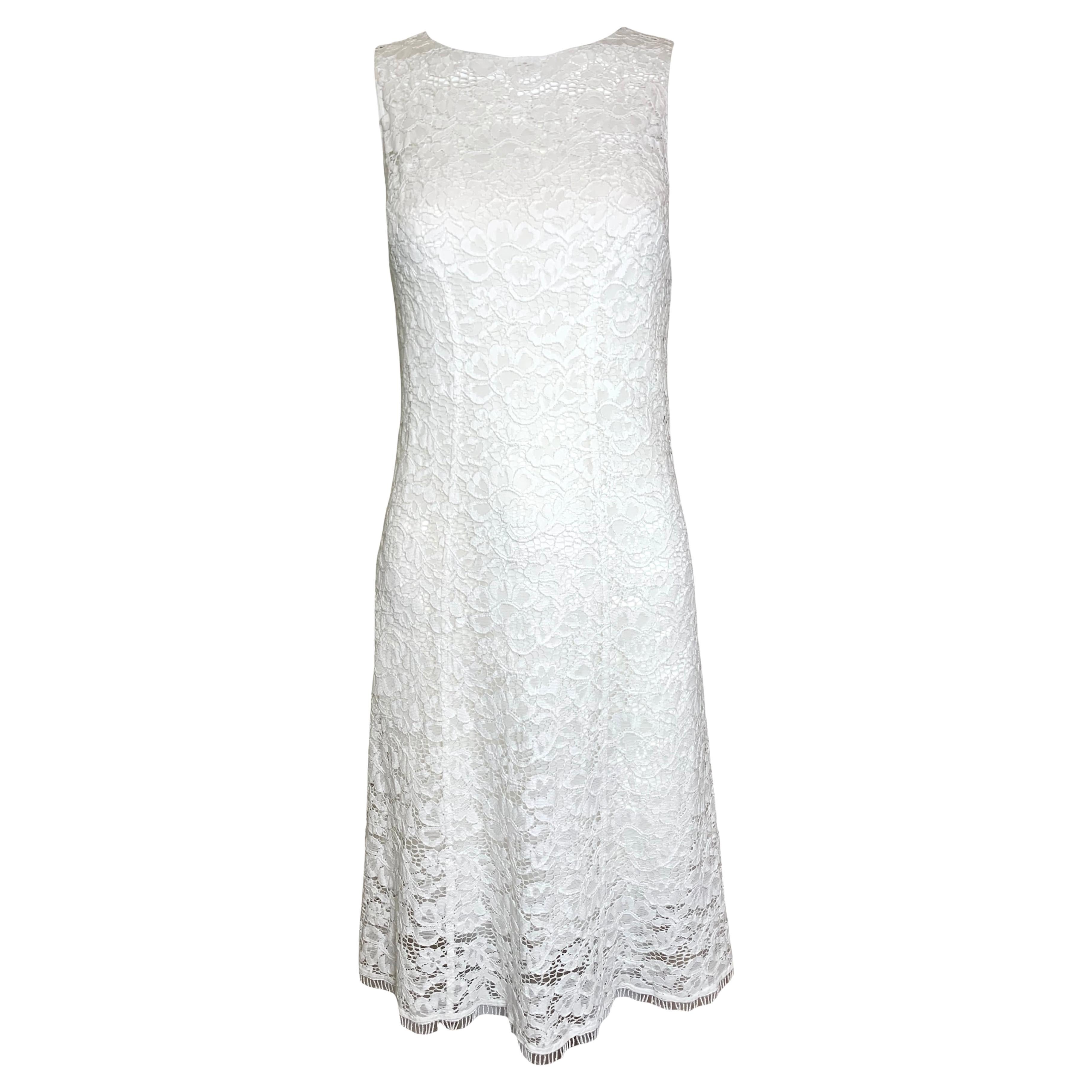Nina Ricci White Lace Mini Dress, 2000s