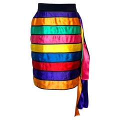 Moschino Couture Rainbow Stripe Satin Ribbon Skirt, Spring 1993