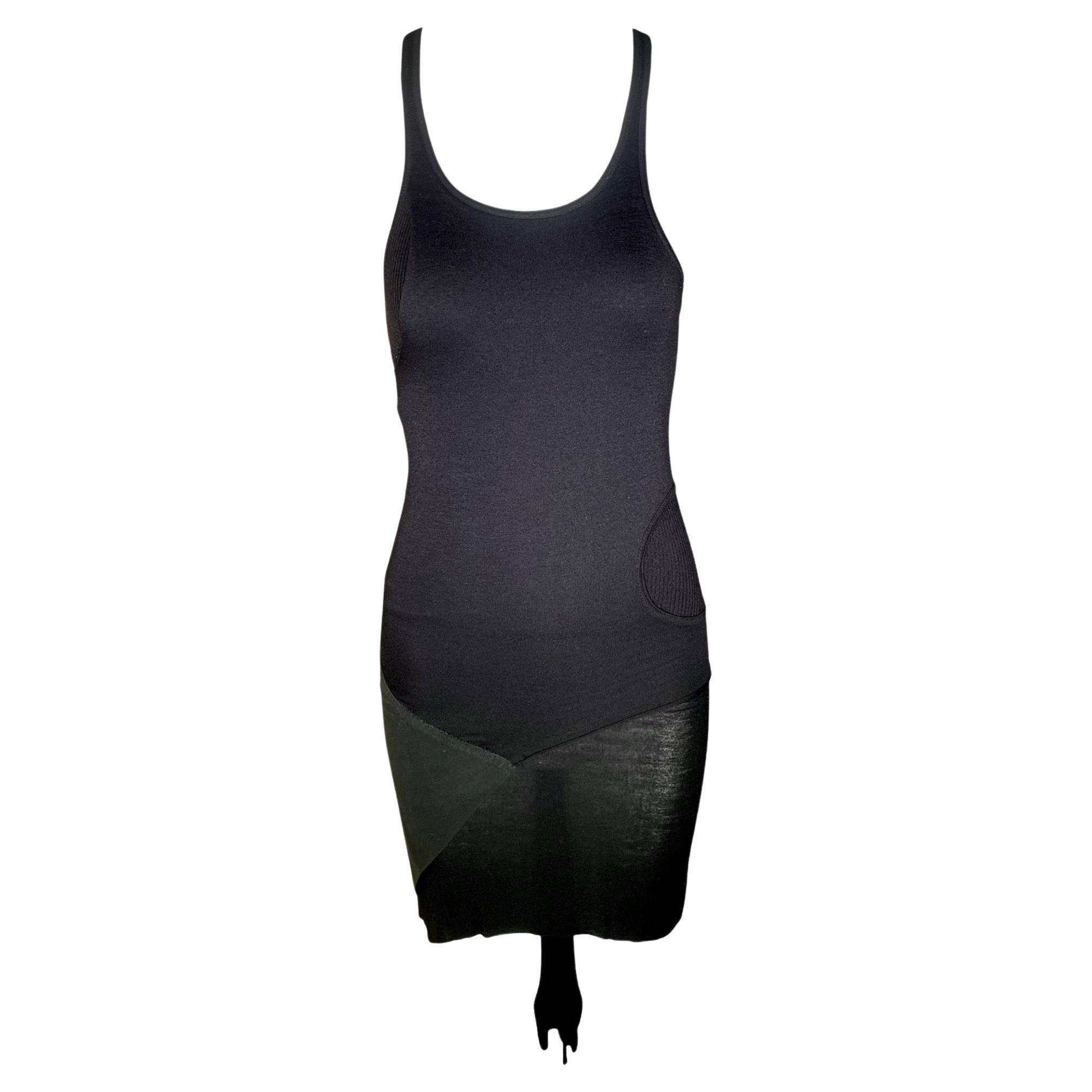 Abito decostruito in cotone nero Rick Owens A/I, 2003 in vendita