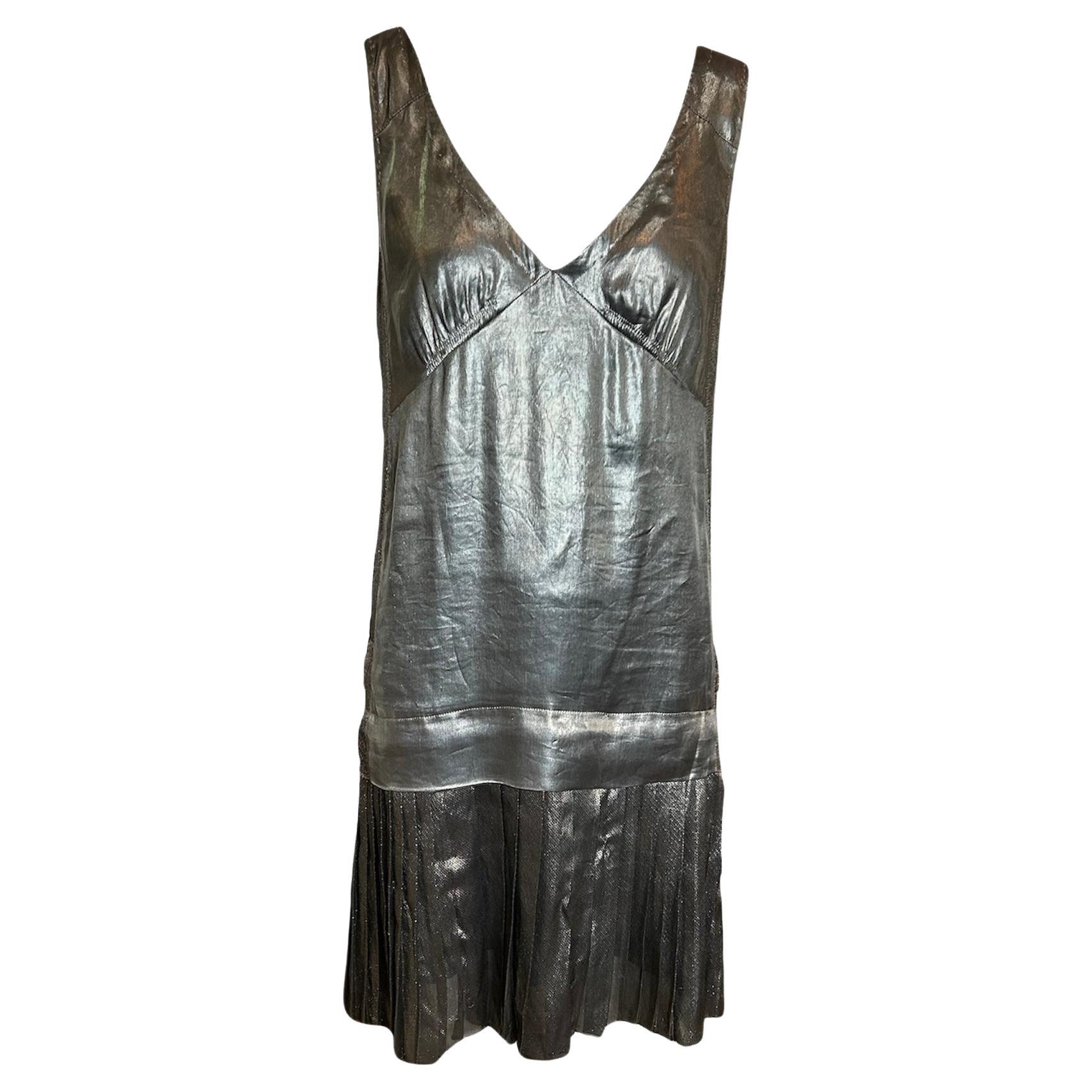 Marc Jacobs Silver Lamé Inspired Dress, 1920s