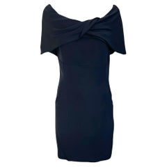 Chanel Silk Little Black Dress with Twist Draping, 1990s