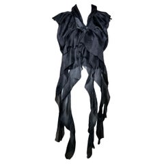 Revillon x Rick Owens Chaleco Ópera Espirales de Seda Negra, 2003-2006