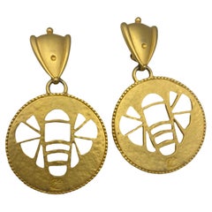 Karl Lagerfeld Bee Stencil Clip On Earrings, 1990s
