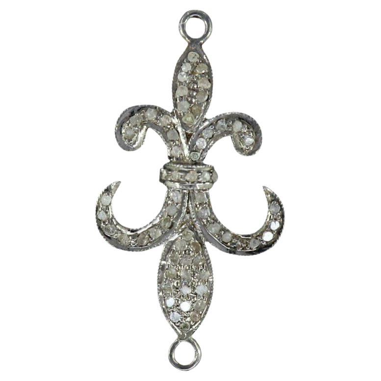Diamante Pave Ciondolo in argento Sterling 925 Diamante Ciondolo Giglio Regalo Charme