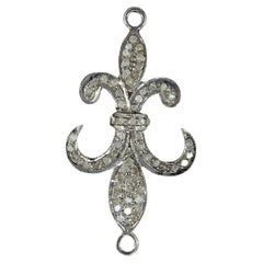 Pave Diamond  Pendant 925 Sterling Silver Diamond Lily Pendant Gift Charm