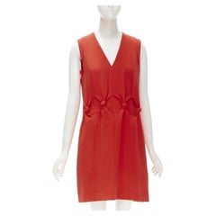 VVB VICTORIA BECKHAM red polyester crepe knot detail cocktail dress UK8 S