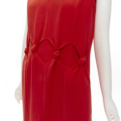 VVB VICTORIA BECKHAM Rotes Cocktailkleid aus Polyester-Crêpe mit Knotendetail UK8 S