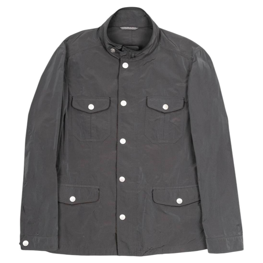 Canali Men's Lightweight Grey Polyamide Jacket, Size 54 M/L, Italy For Sale