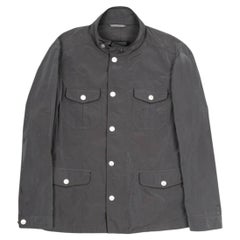 Giacca leggera da uomo Canali in poliammide grigia, taglia 54 M/L, Italia