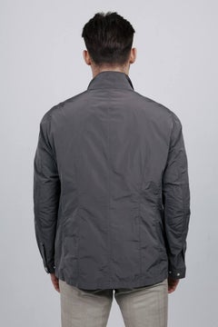 Giacca leggera da uomo Canali in poliammide grigia, taglia 54 M/L, Italia