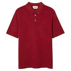 Hermès Men's Red Burgundy Cotton Polo Shirt XXL, Italy