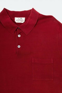 Hermès Men's Red Burgundy Cotton Polo Shirt XXL, Italy