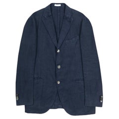 Giacca da uomo Boglioli in lino blu scuro IT52 taglia L, ottime condizioni