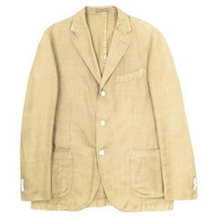 Giacca casual da uomo Boglioli color sabbia IT52 L, misto cotone e lino, Italia